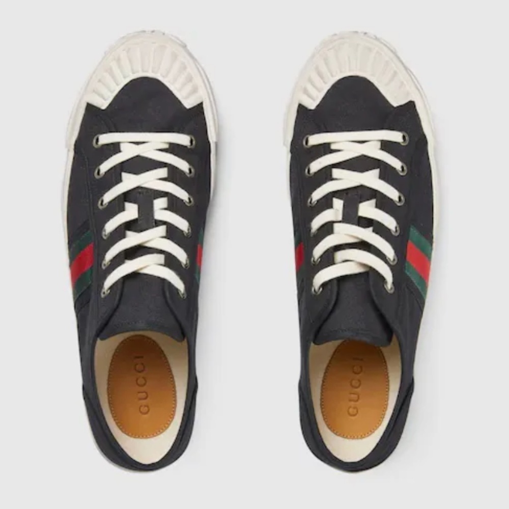 Gucci Sneaker with Web Black Cotton